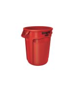 Rubbermaid Vented 32 Gallon Brute Barrel - Red, FG263200RED
