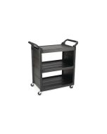 Rubbermaid Service Cart with 3 inch Swivel Casters and End Panels- Black FG342100BLA