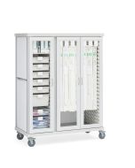 Innerspace SR3G7CG Roam 3 7-Cue Catheter and Supply Cart with Glass Doors