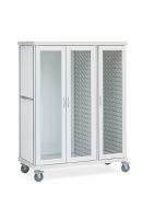 Innerspace SR3GCR Roam 3 Supply Cart with Right Center-Column and Glass Doors