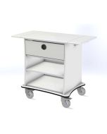 MedViron Guardian Delivery Cart with Pass-thru Drawer, All Exterior Surfaces Thermofilmed with KYDEX, 2 Doors