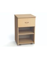 MedViron St. Clair Bedside Stand with Removable Drawer Liners and Casters, Single Drawer/Open Shelf
