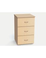 MedViron St. Clair Bedside Stand with Removable Drawer Liners and Casters, 3 Drawers
