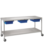 Pedigo CDS-2472-W/SC Central Supply Work Table With Lower Shelf And 4" Casters With Brakes