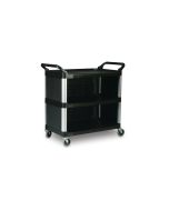 Rubbermaid Utility Cart with Enclosed End Panels on 3 Sides, Black,FG409300BLA